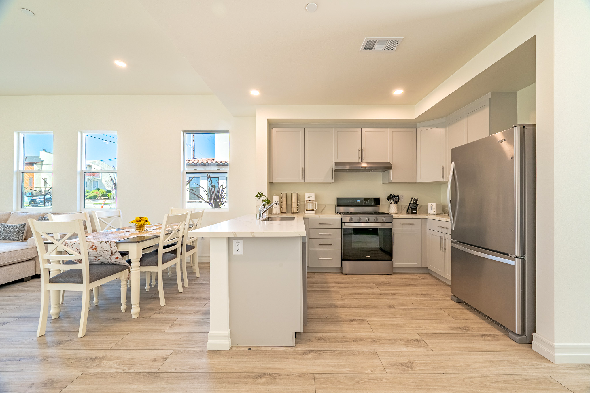 Modern Kitchen Interior with Stainless Steel Appliances